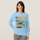 T-shirt Petite Mouette sur une plage (Conçu) (Devant entier)