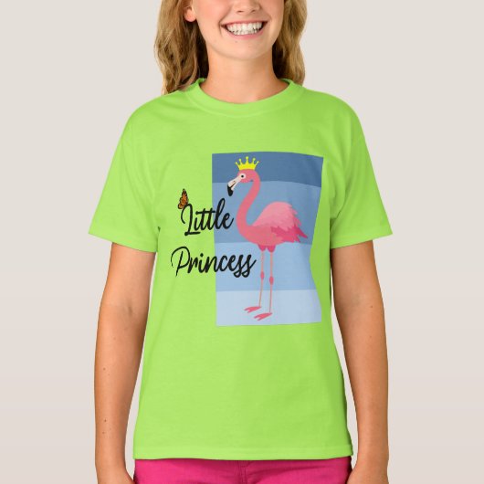 T-shirt Petite princesse Flamant rose rose - Filles Basi (Devant)