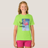 T-shirt Petite princesse Flamant rose rose - Filles Basi (Devant entier)