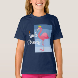 T-shirt Petite princesse Flamant rose rose - Filles Basi