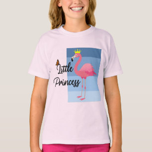 T-shirt Petite princesse Flamant rose rose - Filles Basi