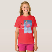 T-shirt Petite princesse Flamant rose rose - Filles Basi (Devant entier)