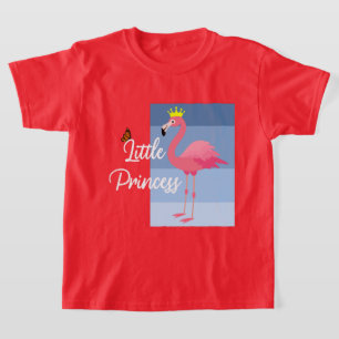T-shirt Petite princesse Flamant rose rose - Filles Basi