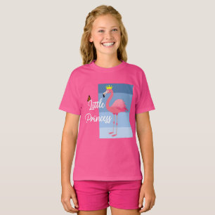 T-shirt Petite princesse Flamant rose rose - Filles Basi
