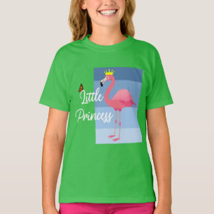 T-shirt Petite princesse Flamant rose rose - Filles Basi