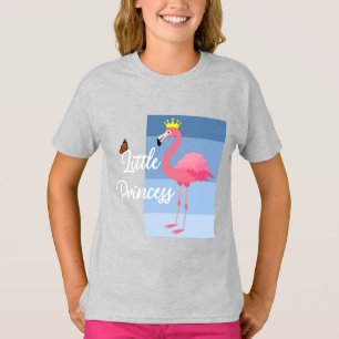 T-shirt Petite princesse Flamant rose rose - Filles Basi