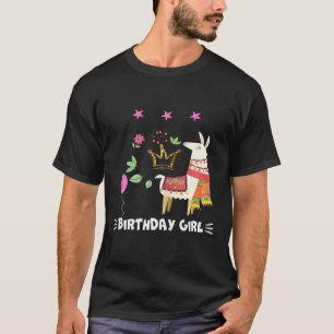 T-shirt Petite princesse lama fille d'anniversaire Lama mi