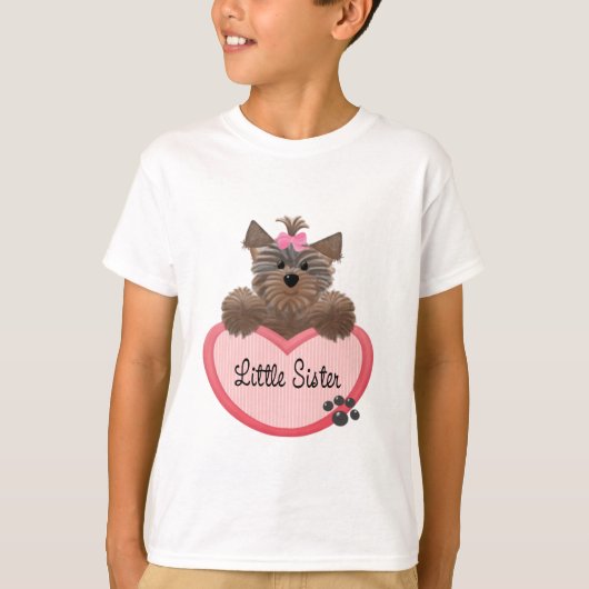 T-shirt Petite soeur de Yorkie (Devant)