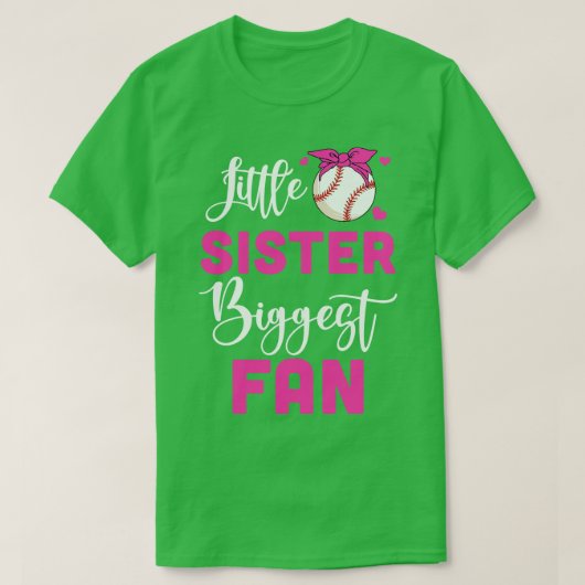 T-shirt Petite Soeur Plus Grande Fan De Baseball Fille (Design devant)