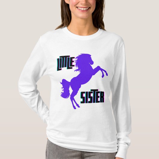 T-shirt Petite soeur Pony pourpre (Devant)