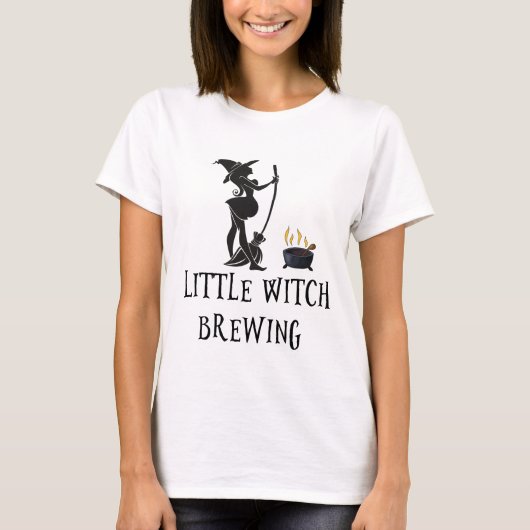 T-shirt Petite sorcière brasser Halloween Pregnant maman m (Devant)