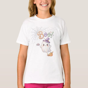 T-shirt Petite sorcière fantôme mignonne. Bouh !
