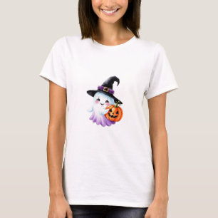 T-shirt Petite Sorcière Mignonne Volant sur Balai Joyeux H