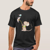 T-shirt Petite Souris Mignonne Avec Oiseau Fleur L Souris  (Devant)