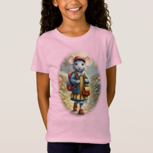 T-Shirt Petite souris sur le chemin de l'école, personnali