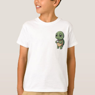 T-shirt Petite Tortue Endormie Buvant du Café du Matin Enf