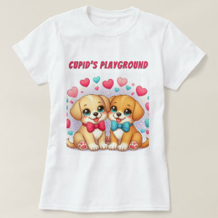 T-shirt Petites chiots : Aire de jeu de Cupid : Valentine
