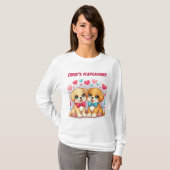 T-shirt Petites chiots : Aire de jeu de Cupid : Valentine (Devant entier)