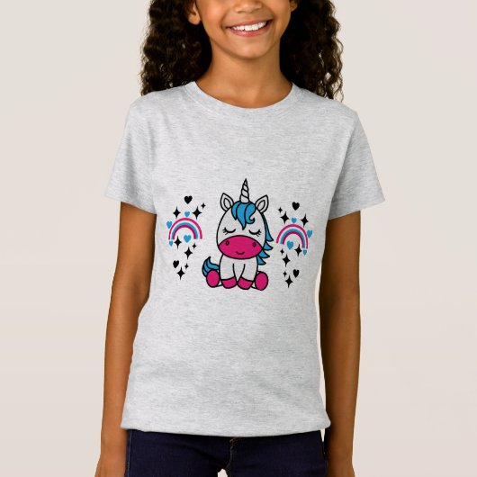 T-Shirt Petites filles Unicorn Pony (Devant)