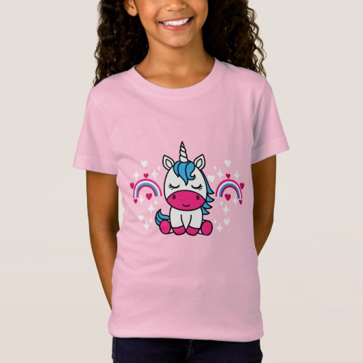 T-Shirt Petites filles Unicorn Pony (Devant)