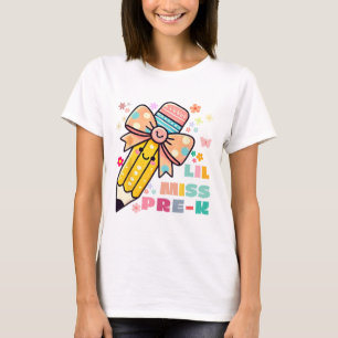 T-shirt Petites Miss Pre K Crayon Arc Pour Filles Jour De