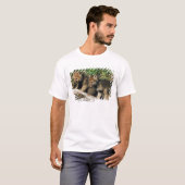 T-shirt Petits animaux de loup de bois de construction (Devant entier)