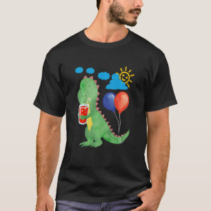 T-shirt Petits dinosaure mignon avec boisson rafraîchissan
