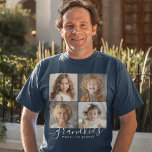 T-shirt Petits-enfants font la vie Grand 4 Photo Collage<br><div class="desc">Un cadeau attentionné pour les grands-parents, ce modèle de chemise personnalisée est composé d'un 4 modèle photo à personnaliser avec des photos des petits-enfants. Une combinaison d'écriture manuscrite moderne combinée à une police sans serif moderne épelle "petits-enfants rendent la vie grandiose !" Créez des souvenirs durables avec ce design élégant...</div>