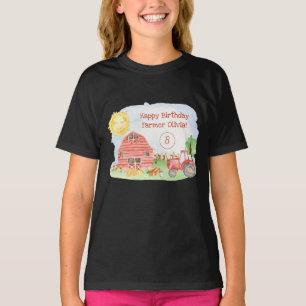 T-shirt Petits Enfants Joyeux Anniversaire Farmer Girl