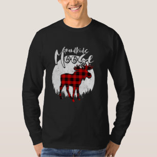 T-shirt Petits-enfants Moose Red Plaid Buffalo Famille cor