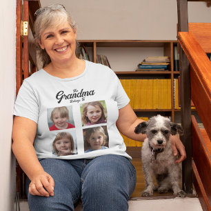 T-shirt Petits-enfants Photo Collage Grand-mère Personnali