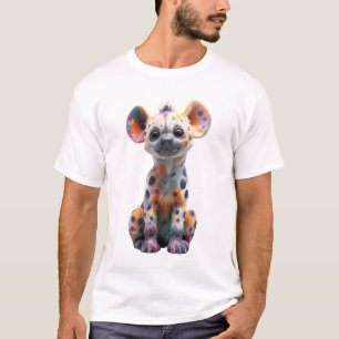 T-shirt Petits Hyènes Tachetées Peintes de Couleurs