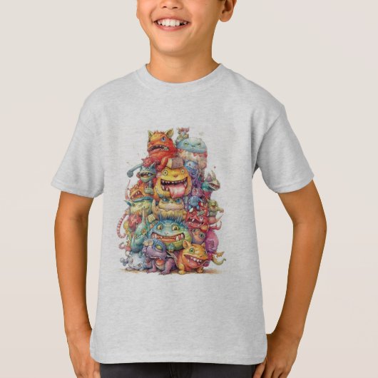 T-shirt Petits Monstres Drôles (Devant)