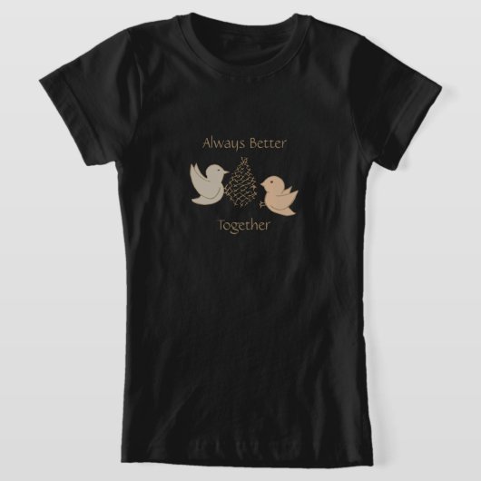 T-Shirt Petits oiseaux beiges à Feeder - Better Together. (Poser)