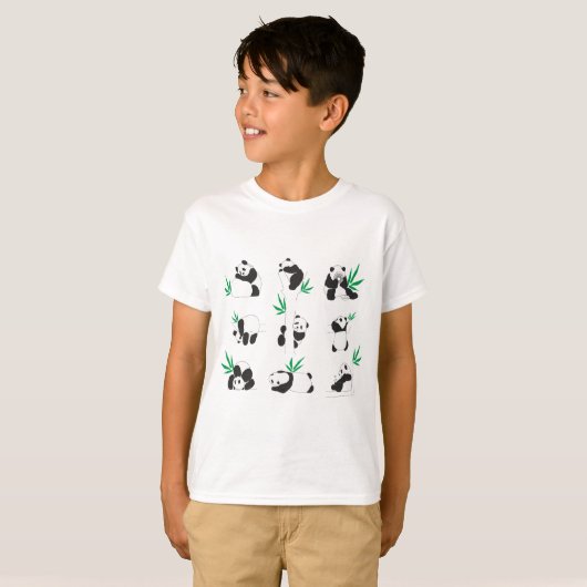 T-shirt Petits pandas mignons (Devant entier)