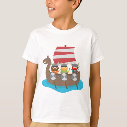 T-shirt Petits Vikings dans le bateau (Devant)