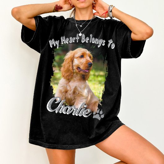 T-shirt Pet's Simple Modern Cool, Name My Heart Belongs To