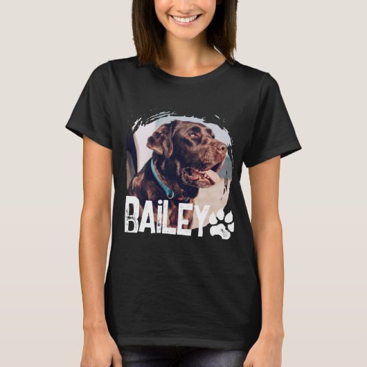 T-shirt Pets Simple Modern Cool Nge Name And Photo (Devant)