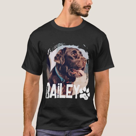 T-shirt Pets Simple Modern Cool Nge Name And Photo (Devant)