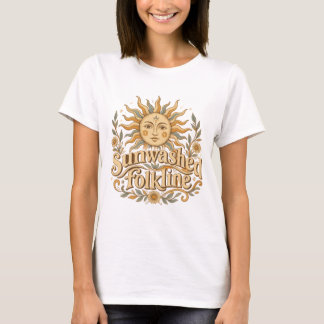 T-shirt Peuple lessivé par le soleil Folkline Céleste Sole