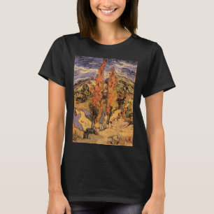 T-shirt Peupliers sur une route à travers des collines par