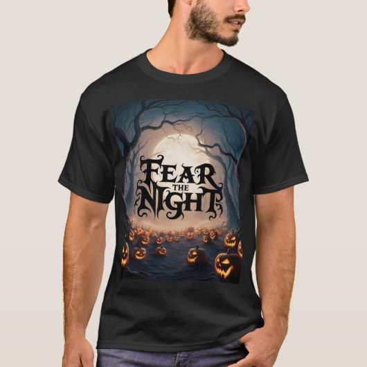 T-shirt Peur de la nuit Halloween Éffrayant Jack-O'-Lanter (Devant)