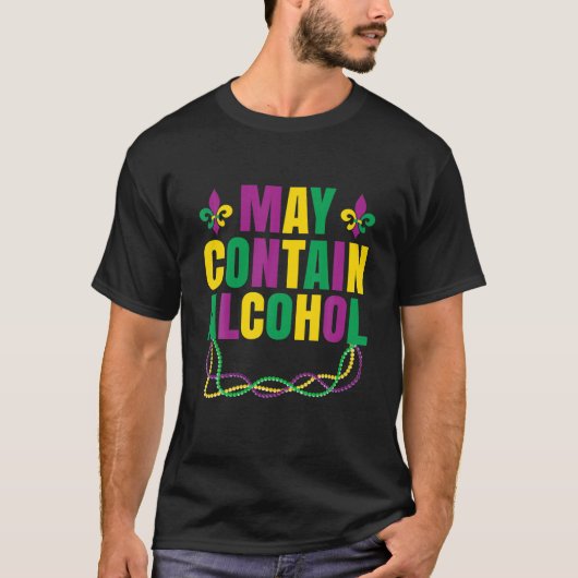 T-shirt Peut Contenir De L'Alcool Drôle Mardi Gras 2022 Ca (Devant)