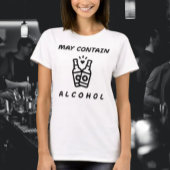 T-shirt Peut Contenir De L'Alcool Fantaisie Chemise - Typo