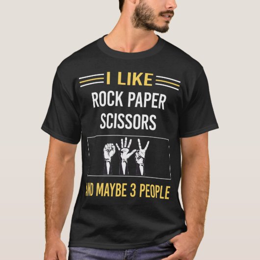 T-shirt Peut-être 3 personnes Ciseaux Papier Rock (Devant)