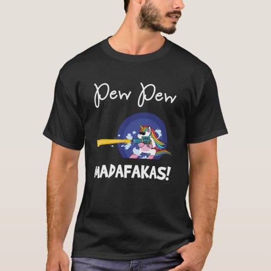 T-shirt PEW Madafakas imaginaire Angry Rainbow Unicorn ave (Devant)