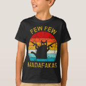 T-shirt Pew Madafakas Pew Guns Funny Black Cat Retro Vinta (Devant)