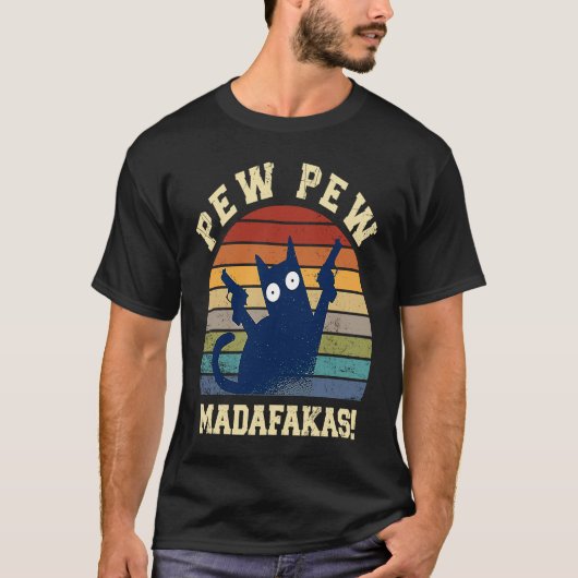 T-shirt Pew Pew Espèces de Salauds  Pew Pew Chat Pyjamas C (Devant)
