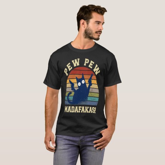 T-shirt Pew Pew Espèces de Salauds Pew Pew Chat Pyjamas C (Devant entier)