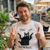 T-shirt Pew Pew Madafakas Chat Noir - Drôle de Chat Fou